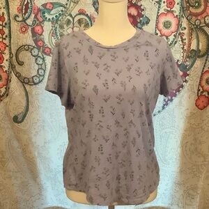 5/$25 EveryWear Light Blue Floral Printed Slub-Knit T-Shirt XS